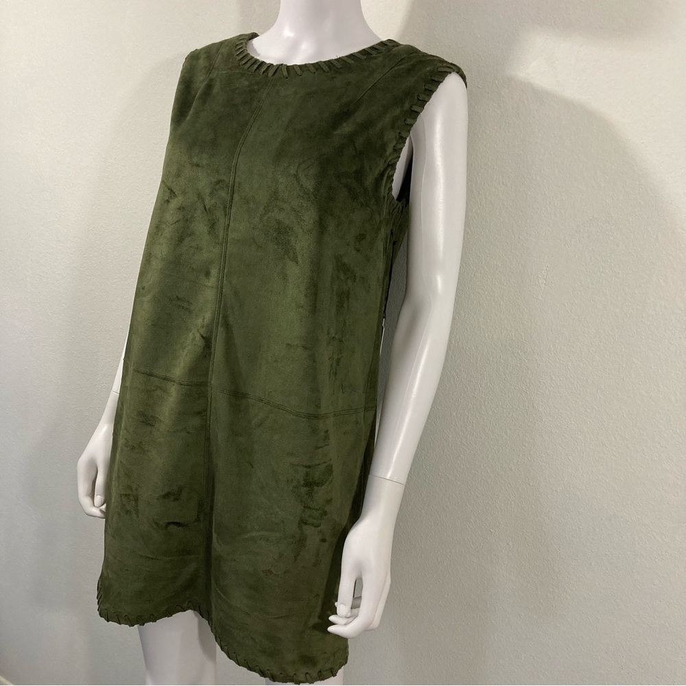 ASTR The Label Faux Suede Olive Green Dress, Size Small, NWT - Picture 2 of 8